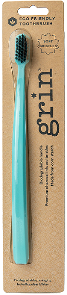 Grin Charcoal-Infused Biodegradable Toothbrush - Soft Bristles