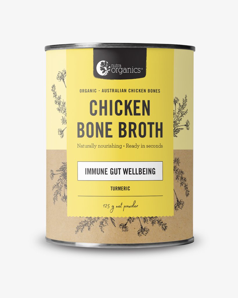 Nutra Organics Chicken Bone Broth Powder - Turmeric - 125g