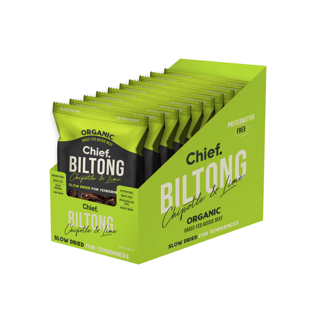Chief Organic Grass Fed Beef Biltong Chipotle & Lime 30G