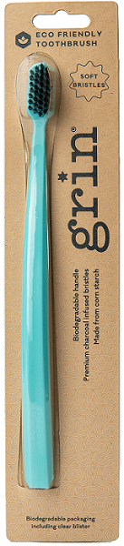 Grin Charcoal-Infused Biodegradable Toothbrush - Medium Bristles