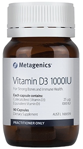 Metagenics Vitamin D3 1000IU 90 Capsules