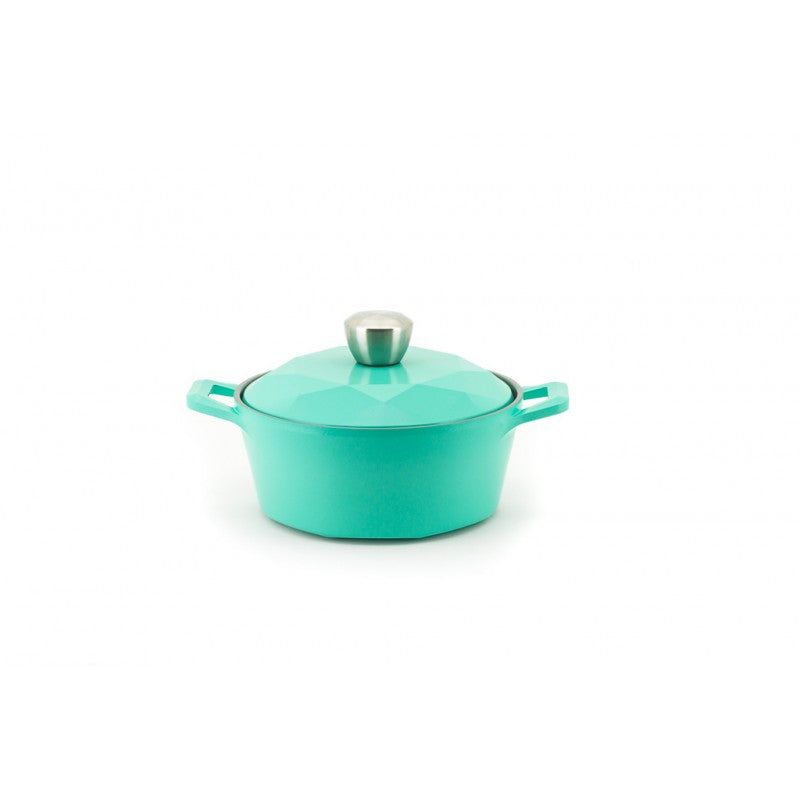 Neoflam Carat Fresh Green Collection - Stock Pot with Die Cast Lid 1.6 Litre 20cm