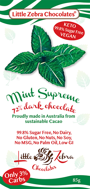 Little Zebra Keto Mint Supreme Dark Chocolate - 85g