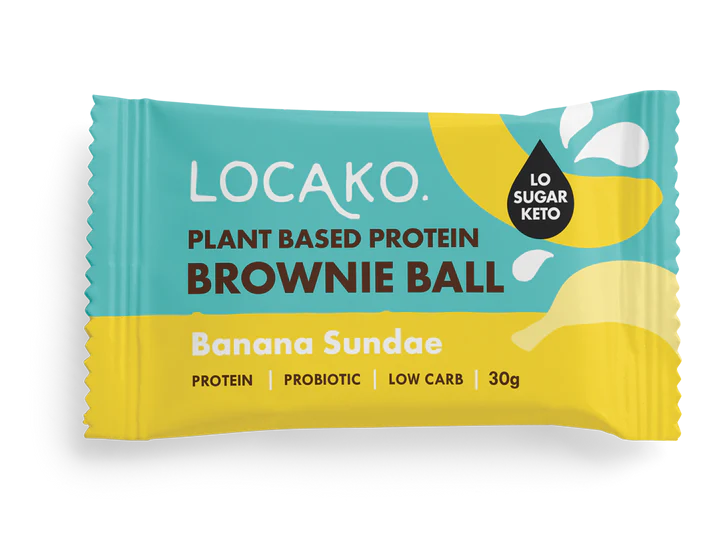 Locako Plant Based Protein Brownie Ball - Banana Sundae