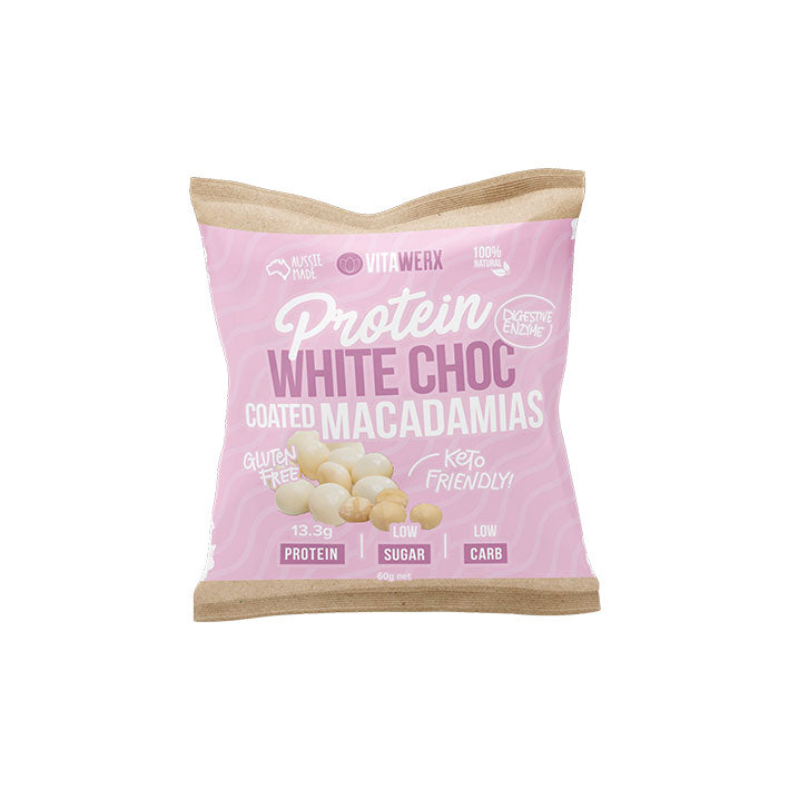 Vitawerx White Chocolate Coated Macadamias - 60g